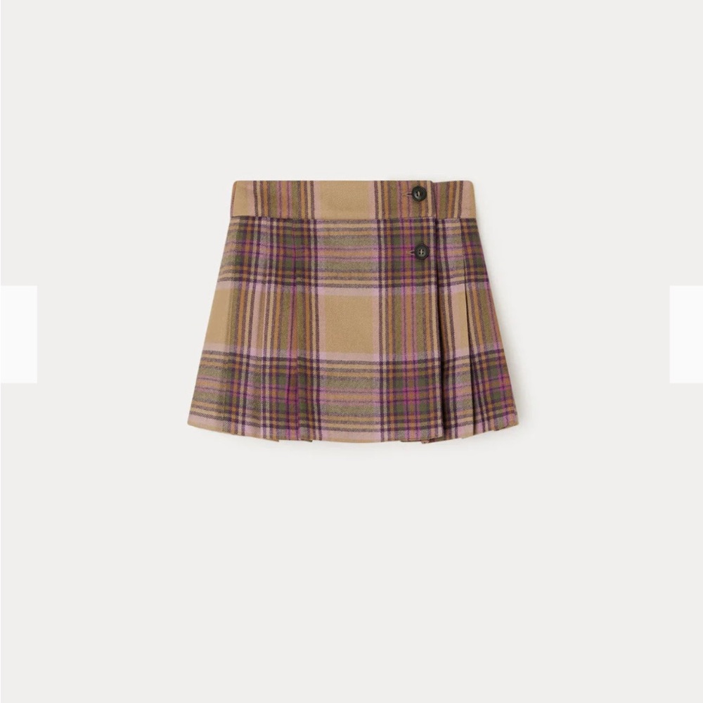 Bonpoint Talissa skirt tartan hazelnut